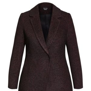 ISo Textured Bliss Coat - oxbloodCity Chic sz 20